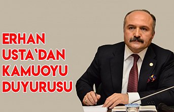 ERHAN USTA`DAN KAMUOYU DUYURUSU