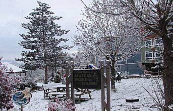 Kavak'ta ilkbaharda kar yağışı