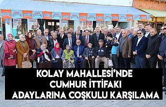 KOLAY MAHALLESİ’NDE CUMHUR İTTİFAKI ADAYLARINA COŞKULU KARŞILAMA
