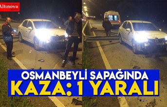Osmanbeyli sapağında kaza: 1 yaralı