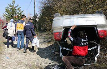 Otomobil şarampole devrildi: 1 yaralı