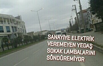 Sanayiye elektrik veremeyen YEDAŞ sokak lambalarına çözüm bulamadı