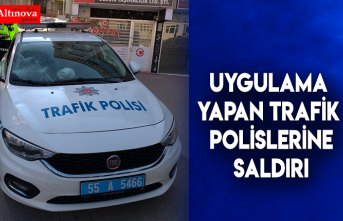 Uygulama yapan trafik polislerine saldırı
