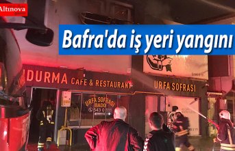 Bafra'da iş yeri yangını