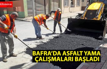 BAFRA’DA ASFALT YAMA ÇALIŞMALARI BAŞLADI