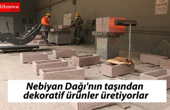 Nebiyan Dağı'nın taşından dekoratif ürünler üretiyorlar