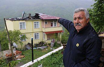 Ordu'da yıldırım isabet eden evde hasar oluştu
