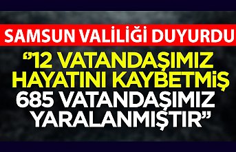 Samsun Valiliği'nden  açıklama