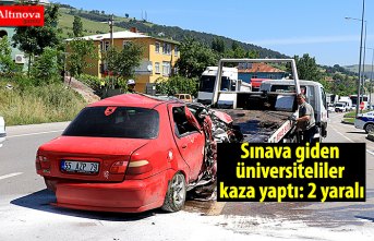 Sınava giden üniversiteliler kaza yaptı: 2 yaralı