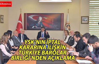 YSK’NIN İPTAL KARARINA İLİŞKİN TÜRKİYE BAROLAR BİRLİĞİ’NDEN AÇIKLAMA