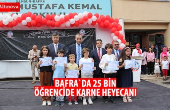 BAFRA`DA 25 BİN ÖĞRENCİDE KARNE HEYECANI