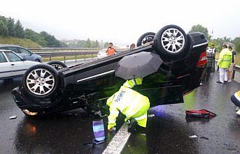 Düzce'de cip devrildi: 4 yaralı