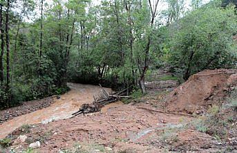 Gümüşhane'de kısa süreli sağanak hasara neden oldu