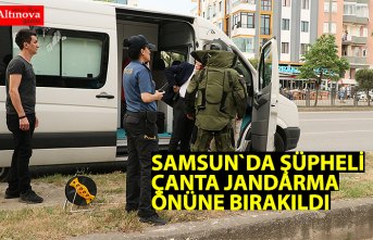 Jandarma önüne bırakılan şüpheli çanta fünyeyle patlatıldı