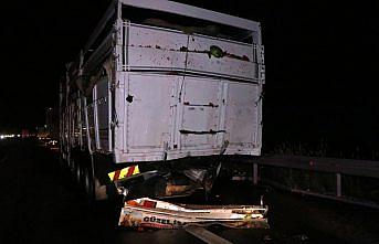 Kamyonla çarpışan tırın sürücüsü öldü