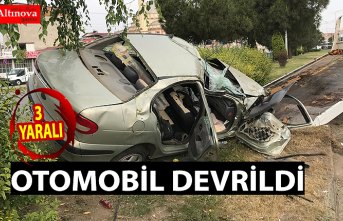 Otomobil devrildi: 3 yaralı