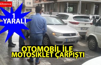 OTOMOBİL İLE MOTOSİKLET ÇARPIŞTI