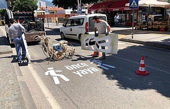 Tokat'ta yaya geçitlerine görsel uyarı