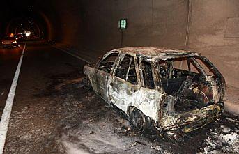 Amasra Tüneli'nde araç yangını