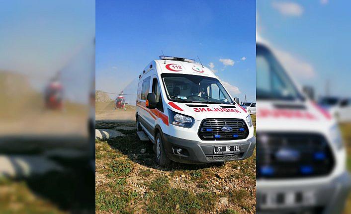 Ambulans helikopter akıma kapılan işçi için havalandı