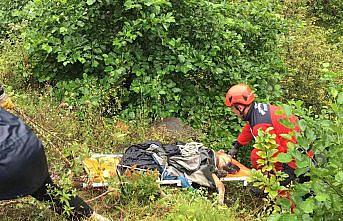 Ordu'da uçuruma düşen köpeği itfaiye ekipleri kurtardı