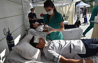 Boyabat 75. Yıl Devlet Hastanesinde yangın tatbikatı