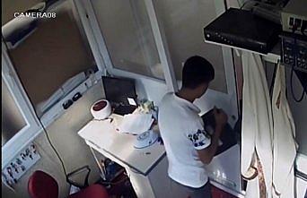 Camiden bilgisayar hırsızlığı güvenlik kamerasında