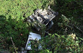 Kontrolden çıkan kamyonet dereye düştü