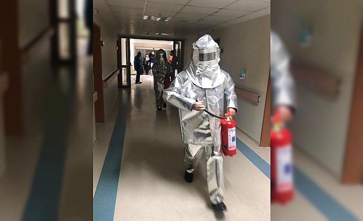 Artvin Devlet Hastanesinde yangın tatbikatı