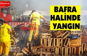 BAFRA MEYVE SEBZE HALİNDE YANGIN