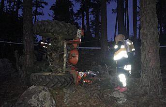 Bolu'da devrilen traktörün sürücüsü öldü