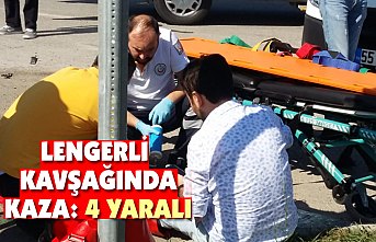 LENGERLİ KAVŞAĞINDA KAZA: 4 YARALI