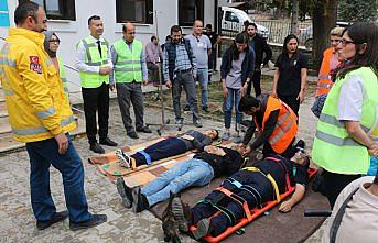 Mudurnu'da yangın tatbikatı yapıldı