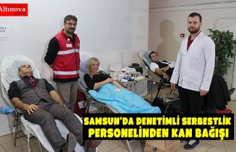 Samsun'da denetimli serbestlik personelinden kan bağışı