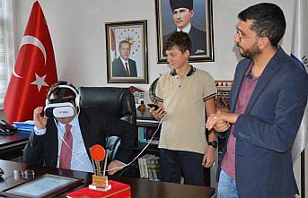 Türkiye birincisi ortaokul öğrencisinden Kaymakam Yılmaz'a ziyaret