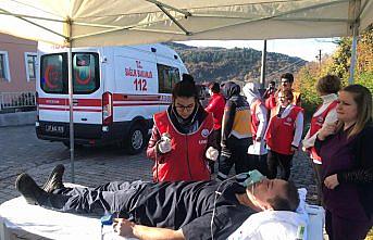 Abana Devlet Hastanesinde yangın tatbikatı yapıldı