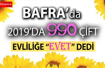 BAFRA'DA 2019 YILINDA 990 ÇİFT HAYATLARINI BİRLEŞTİRDİ