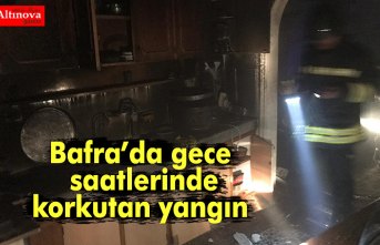 Bafra’da gece  saatlerinde korkutan yangın