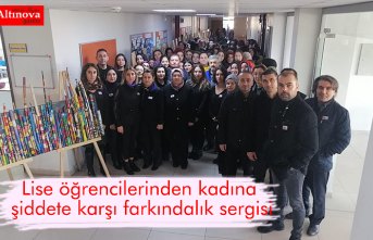 Lise öğrencilerinden kadına şiddete karşı farkındalık sergisi