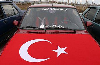 Modifiye araç tutkunları şehitleri andı