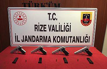 Rize'de ruhsatsız kaçak silah ele geçirildi