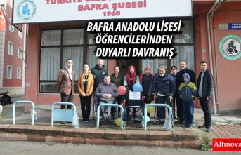 BAFRA ANADOLU LİSESİ ÖĞRENCİLERİNDEN DUYARLI DAVRANIŞ