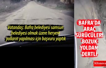 BAFRA’DA BU YOL ACİL MÜDAHALE BEKLİYOR