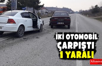 İki otomobil çarpıştı: 1 yaralı