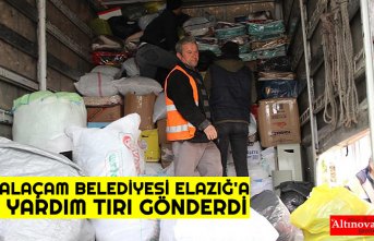 ALAÇAM BELEDİYESİ ELAZIĞ'A YARDIM TIRI GÖNDERDİ