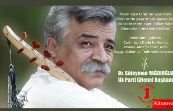 Süleyman Yağcıoğlu'dan Ozan Arif'i anma mesajı