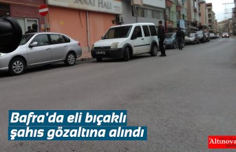 Bafra'da eli bıçaklı şahıs gözaltına alındı