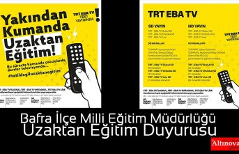 Bafra İlçe Milli Eğitim Müdürlüğü Uzaktan Eğitim Duyurusu