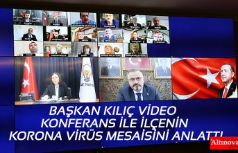 BAŞKAN KILIÇ VİDEO KONFERANS İLE İLÇENİN KORONA VİRÜS MESAİSİNİ ANLATTI