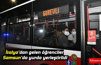 İtalya'dan gelen öğrenciler Samsun'da yurda yerleştirildi